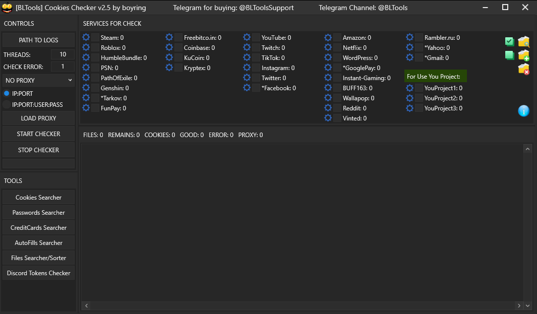 An example of a tool used to check the validity of credentials included in infostealer logs